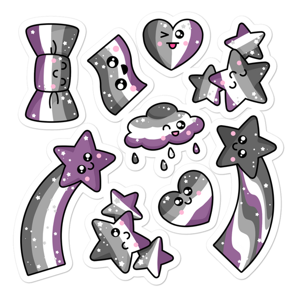 Asexual & Demisexual LGBTQties Stickers
