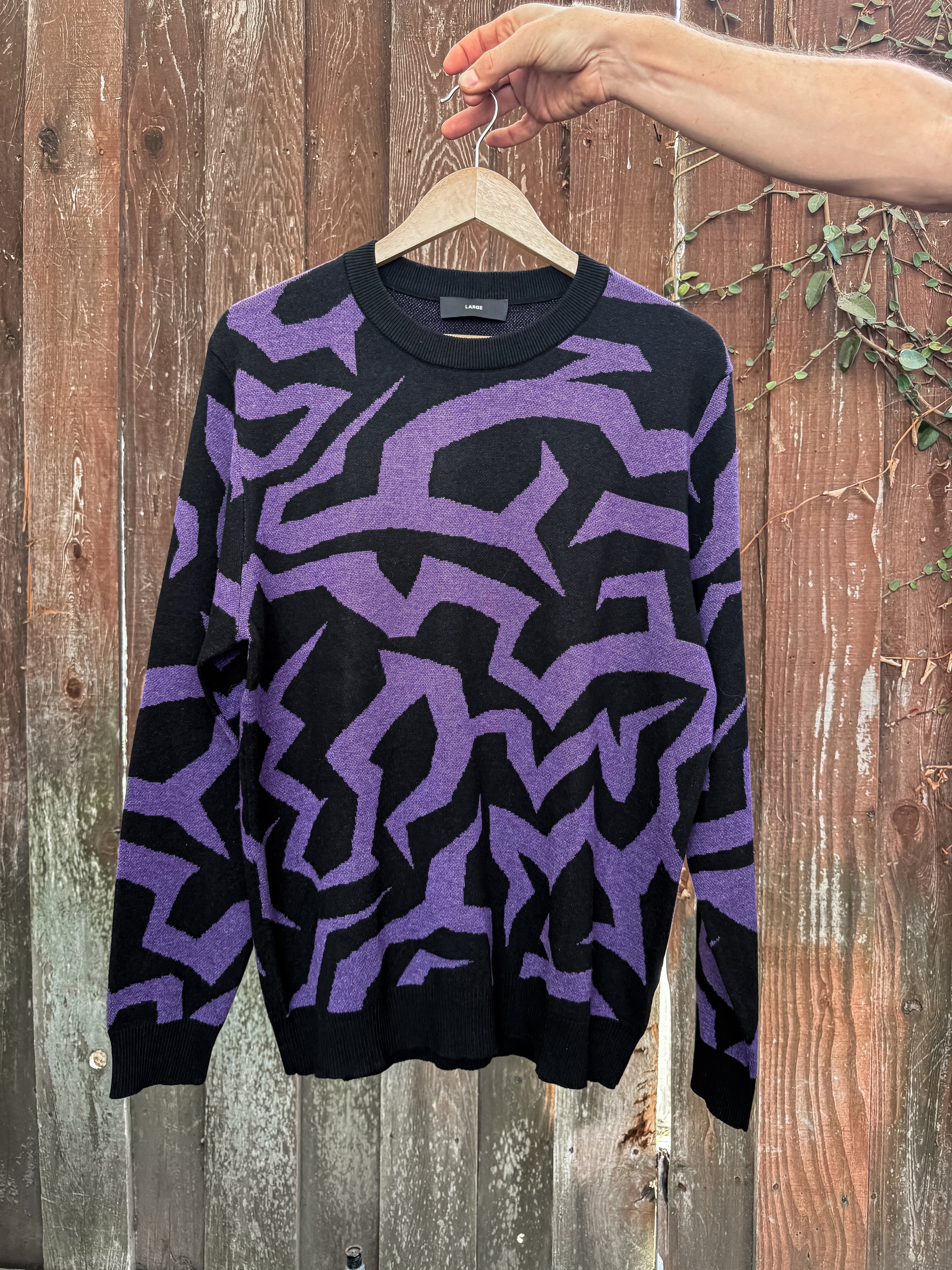 Oversized Sweater Purple And Black Fire Sweater The Ragged Priest