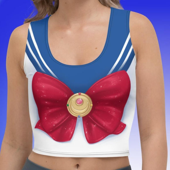 Blue Sailor Crop Top