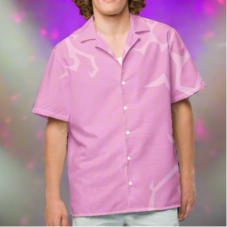 jinu dress shirt Saja Boys Jinu Pink Button-Down Cosplay Shirt