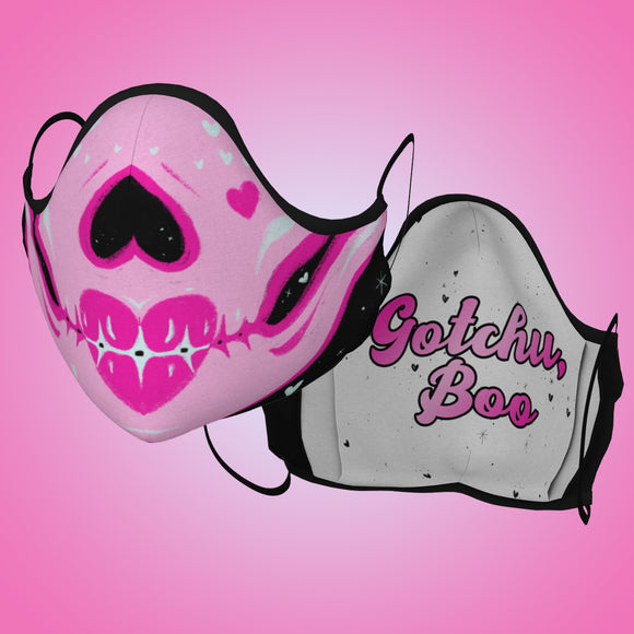 Pink & Black Adorabones Skull Mask (Adult & Kids Sizes)