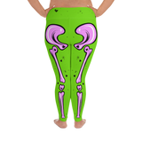 Green & Pink Adorabones Skeleton Leggings (Standard & Plus Sizes)