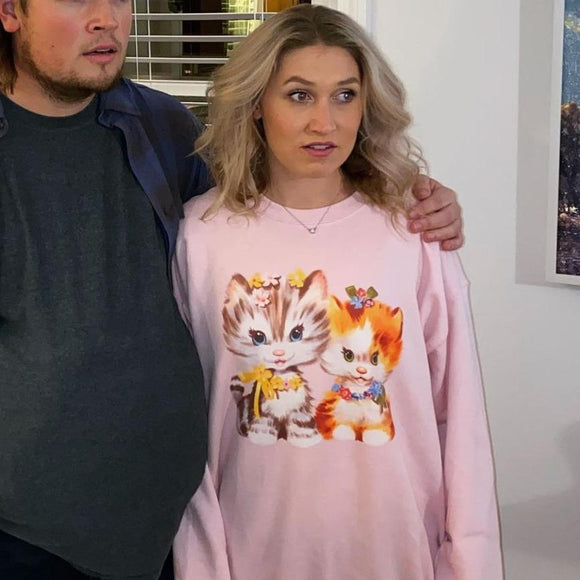 Jocelyn Pink Kittens Unisex Sweatshirt