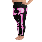 Pink & Black Adorabones Skeleton Leggings (Standard and Plus Sizes)