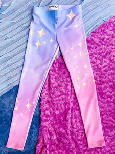 Pink and Blue Surrounded by Magic Leggings (Traditional & Capris)