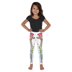 White & Rainbow Adorabones Skeleton Kids Leggings