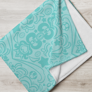 Mushroom Fun Royal Shrooms Throw Blanket